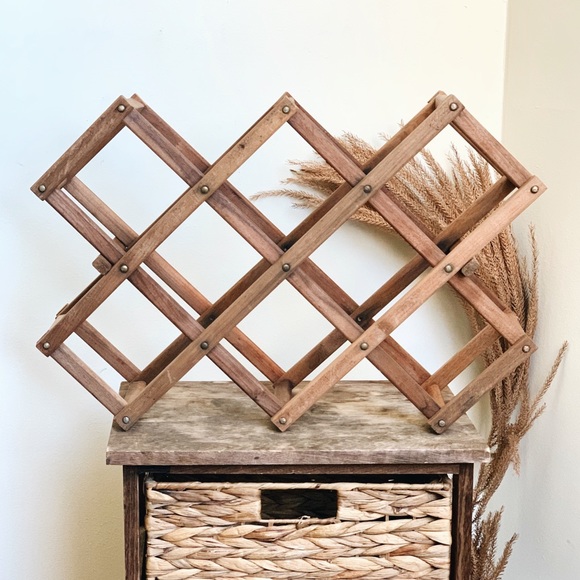 Pottery Barn Kitchen Vintage Wood Collapsible Wine Rack Poshmark